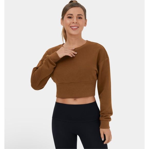 Halara Crop Fleece Sweatshirt Size M - Picture 4 of 11